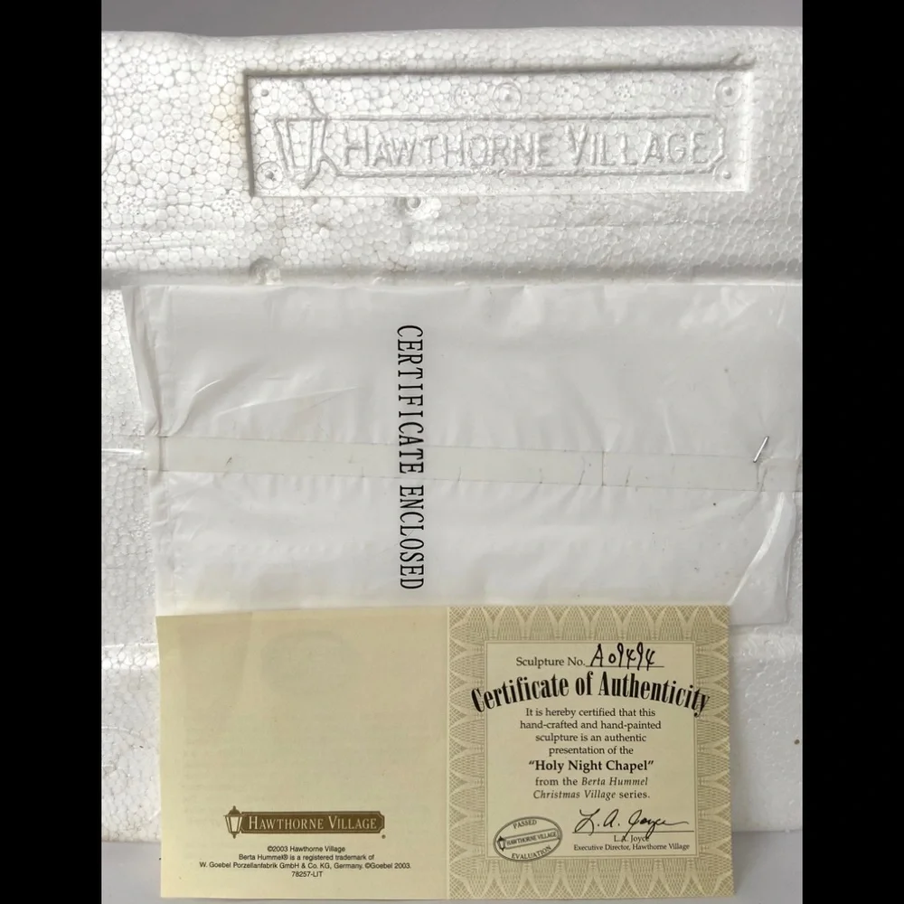 HAWTHORNE CHRISTMAS VILLAGE “RARE”-  HOLY NIGHT CHAPEL - Picture 14 of 15